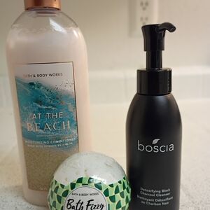 💎 Self-Care Skincare Bundle | Boscia Charcoal Cleanser + Bath & Body Works
